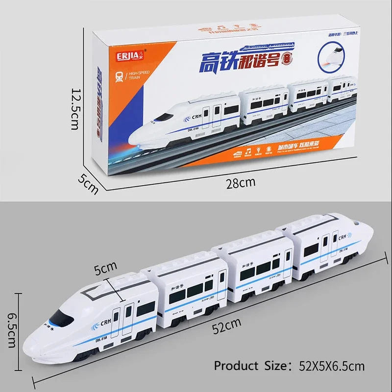 Kids Diy Simulation High Speed Railway Train Toy Car Electric Sound Light Model Train Educational Toys For Boys Girls Gift Fun Gift for Kids & Family