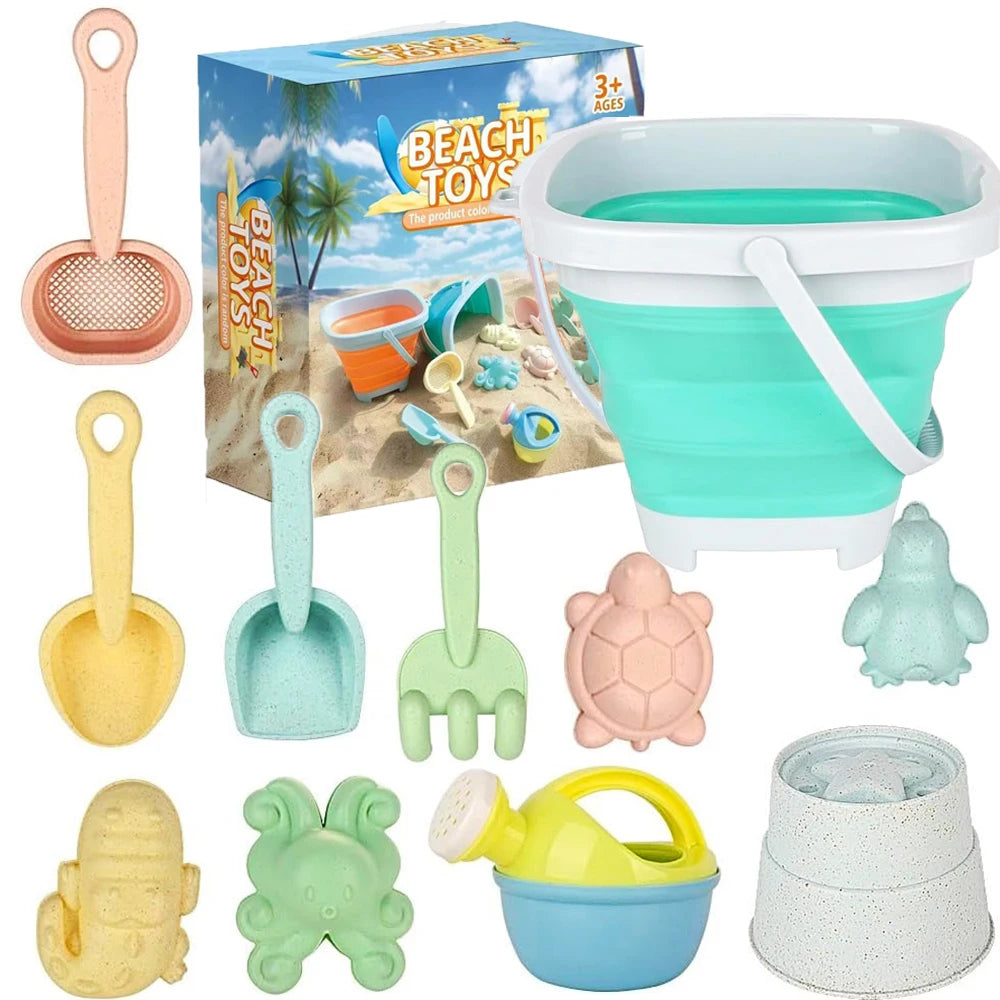 -Piece Beach Toy Set Sandcastle Molds Buckets & Shovels for Kids