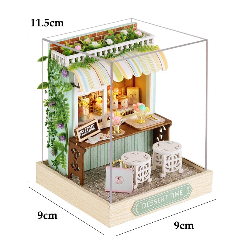 Wooden Miniature Doll House Diy Small House Kit Making Room Toys D Puzzle Assembly Building Model Toys For Birthday Gifts Fun Gift for Kids & Family