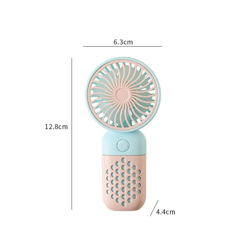 New Cartoon Cute Mini USB Handheld Charging Fan - Portable Pocket-Sized for Home Outdoor Office & Student Dorm Use