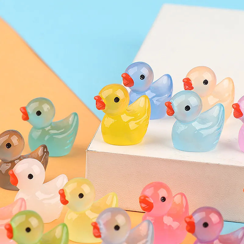 Luminous Duckling Cute Animal Ornament diy Car Ornament Bedroom Decoration Accessories Micro Landscape Ornament 100Pcs - Zecs shopping