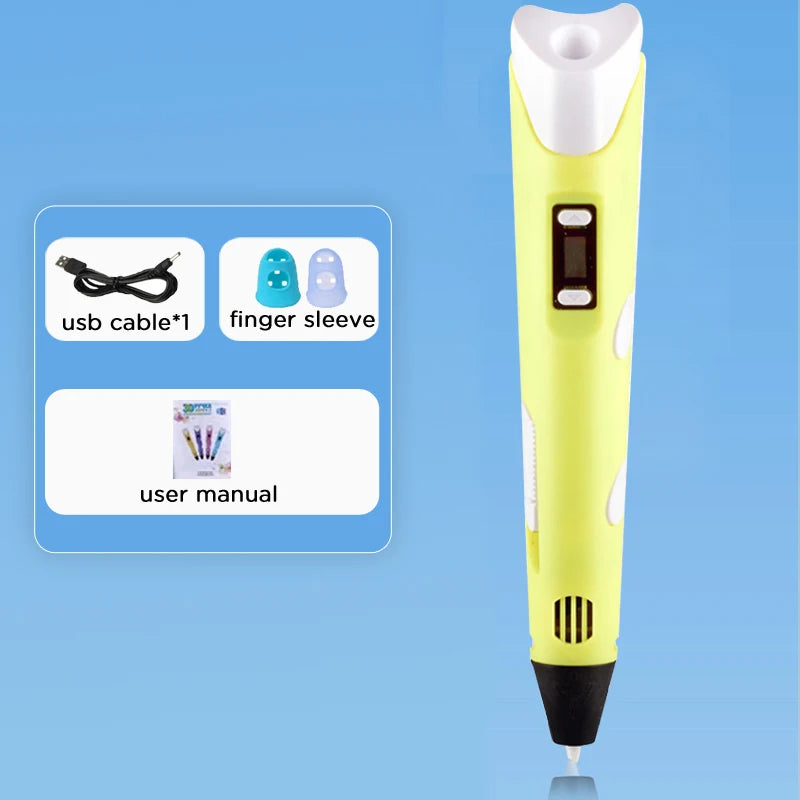 D Pen Drawing Printing Pen With LCD Screen Compatible PLA Filament Toys Safe Paiting for Children DIY Christmas Birthday Gift