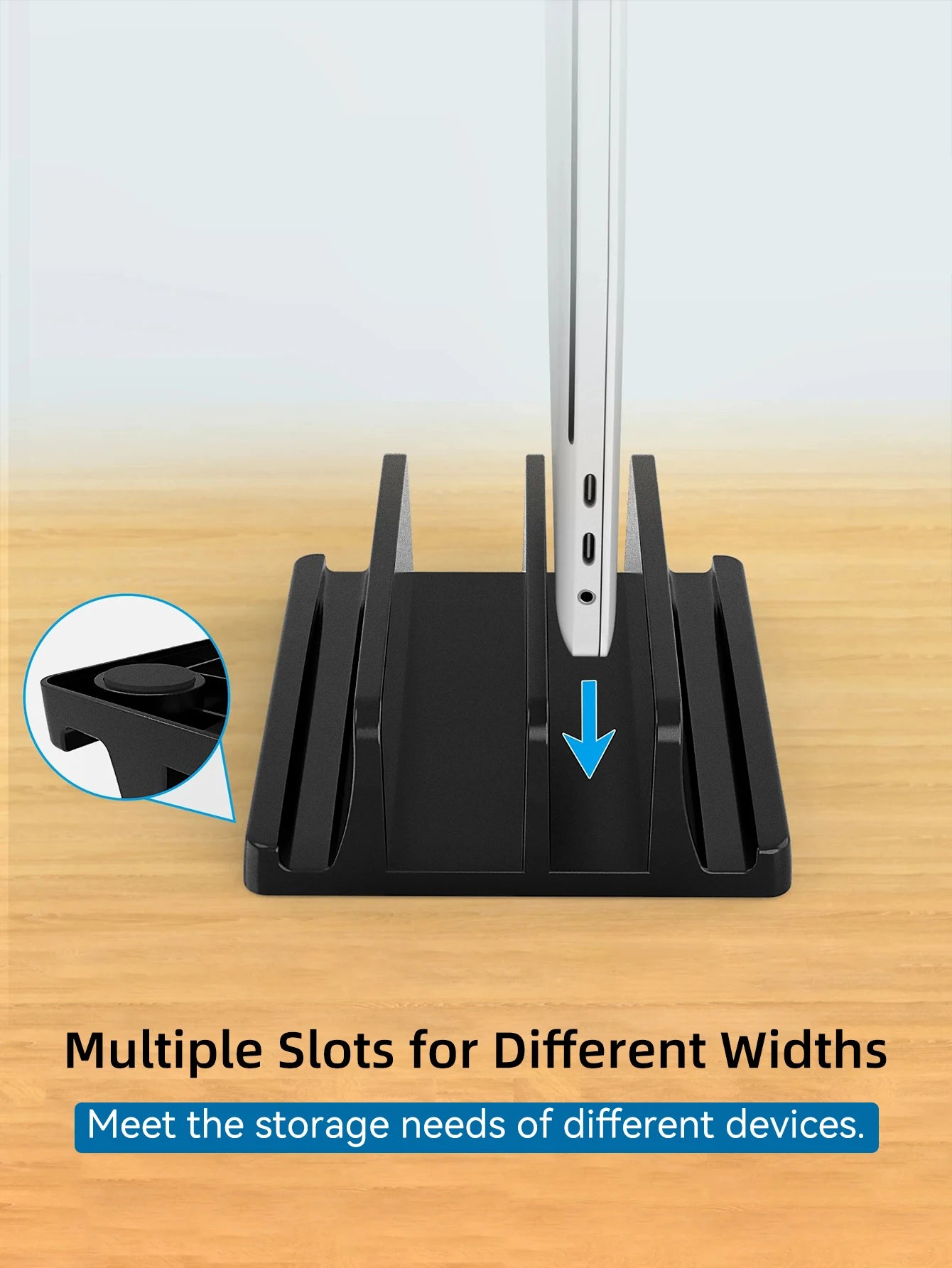 Vertical Laptop Stand Plastic Portable TabletMacbookPhone Holder Adjustable Desktop Notebook Dock Space Save Tablet Accessory