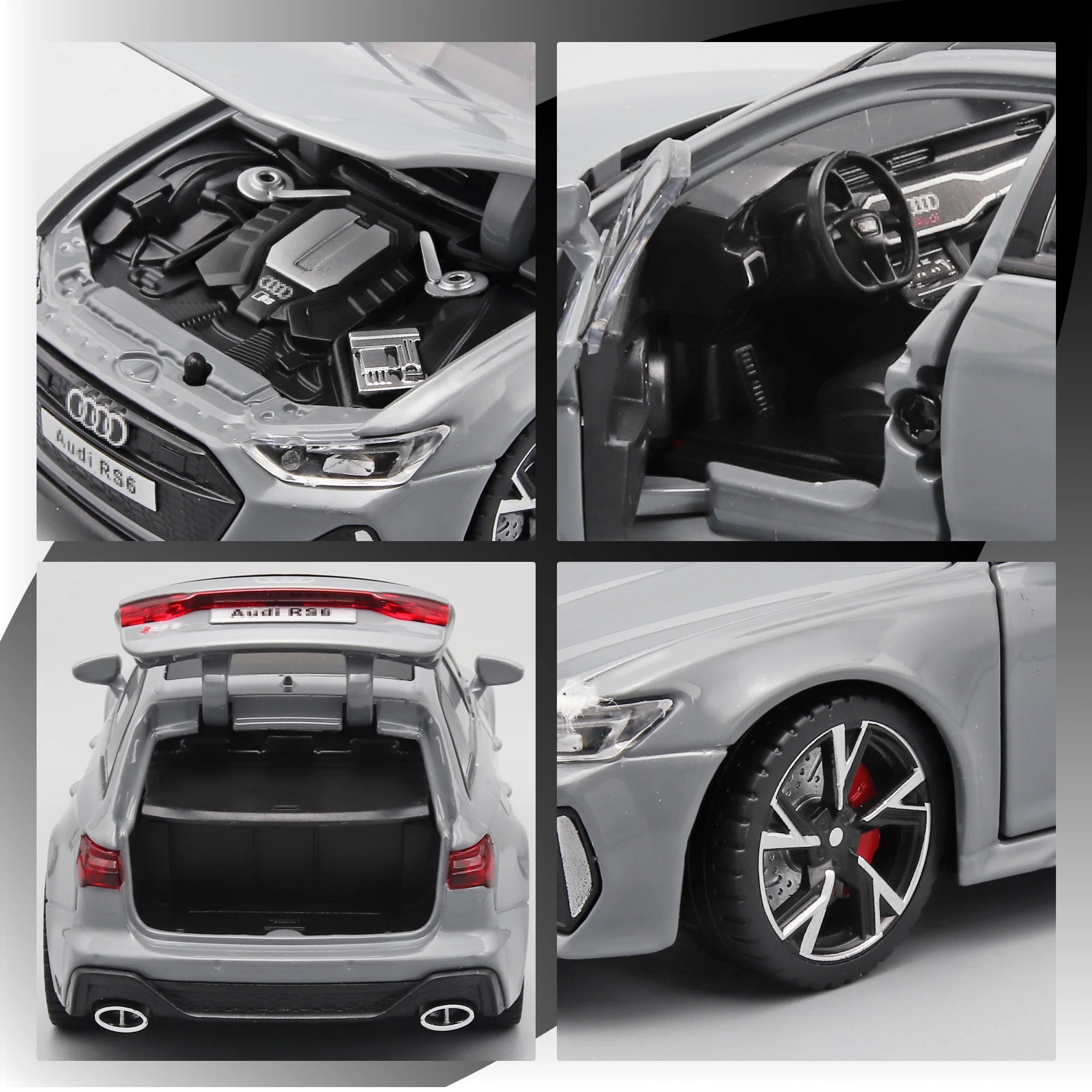 RS Black Edition Car Model Realistic Diecast Toy for Kids & Collectors