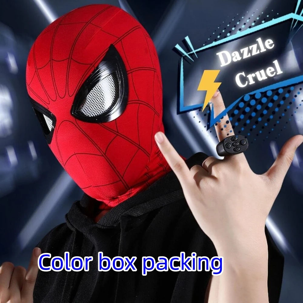 Spiderman Mask Eyes Movable Remote Control Peter Parker Spiderman Toys Children Halloween Cosplay Costume Mask Christmas Gifts Fun Gift for Kids & Family