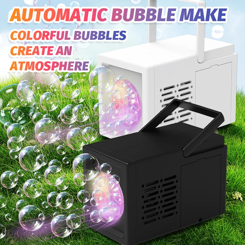 Hole Fully Automatic Bubble Blowing Handheld Electric Bubble Machine Toy Outdoor Birthday Without Battery And Bubble Water