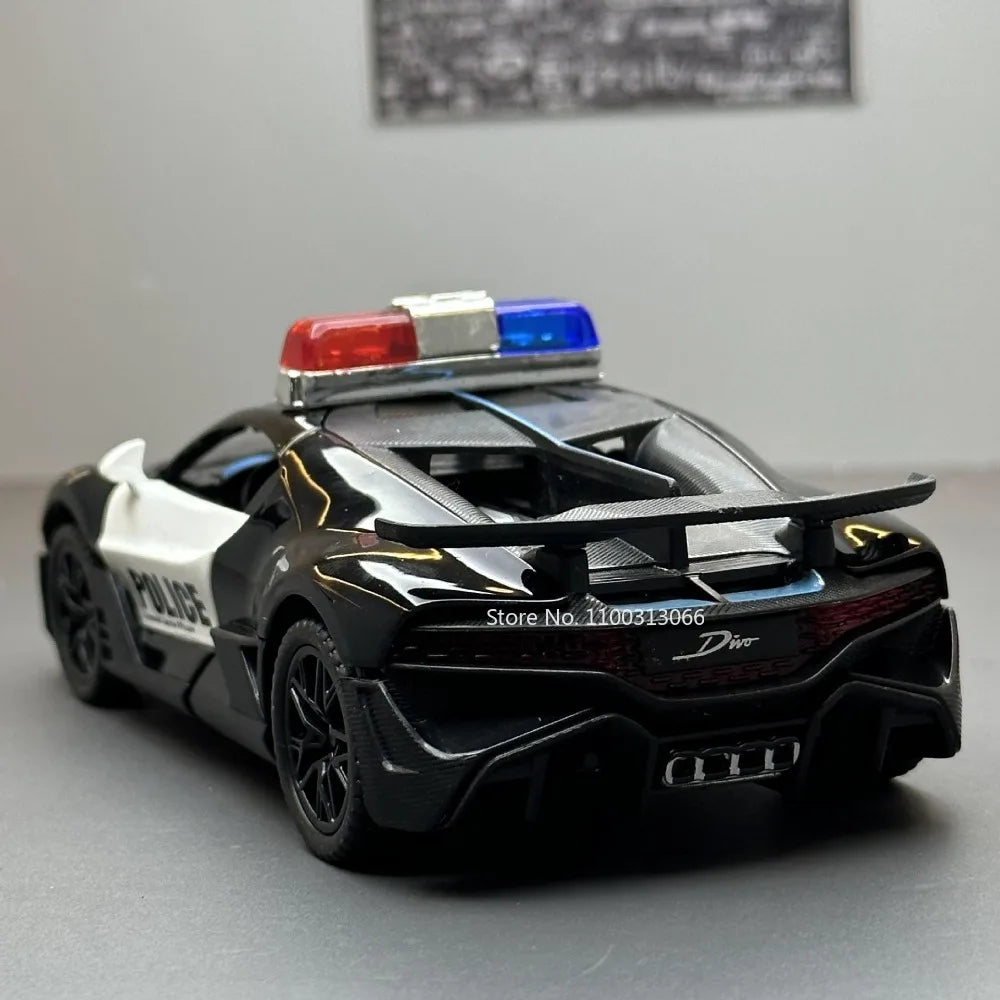 Bugatti Police Supercar Alloy Toy with Lights & Sound
