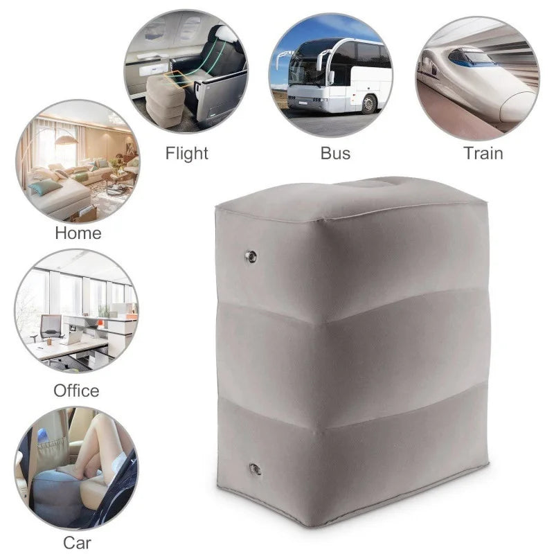 A portable inflatable outdoor travel footstool with three-layer leg cushions for multi-purpose use - Zecs shopping