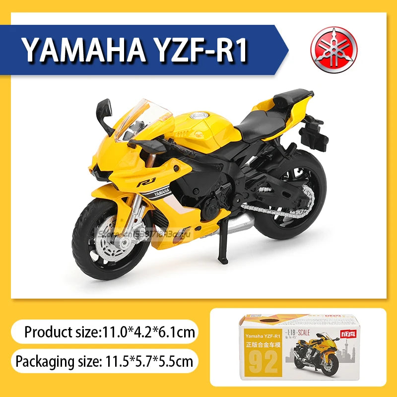 Suzuki GSX-R1000 & YAMAHA YZF-R1 1976 Alloy Motorcycles 🏍️💨 | Classic Diecast Model Toy Gifts