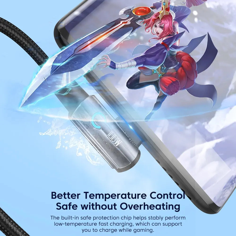 Toocki A USB C Cable Degree For OPPO W Fast Charging Cord For Honor Huawei Oneplus Realme Charger Data Wire