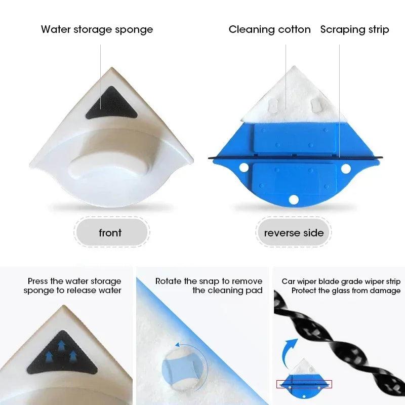 Magnetic Glass Cleaning Tools Household Double-layer Wipers Multifunctional High-rise Glass Cleaning Automatic Drainage Cleaning