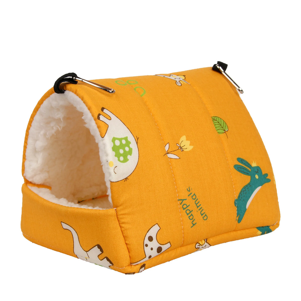pc Cute Print Bird Bed Mini Cage Rabbit Squirrel Mat Guinea Pig Nest Hamster House Small Animal Sleeping Bed Pet Hanging Cage