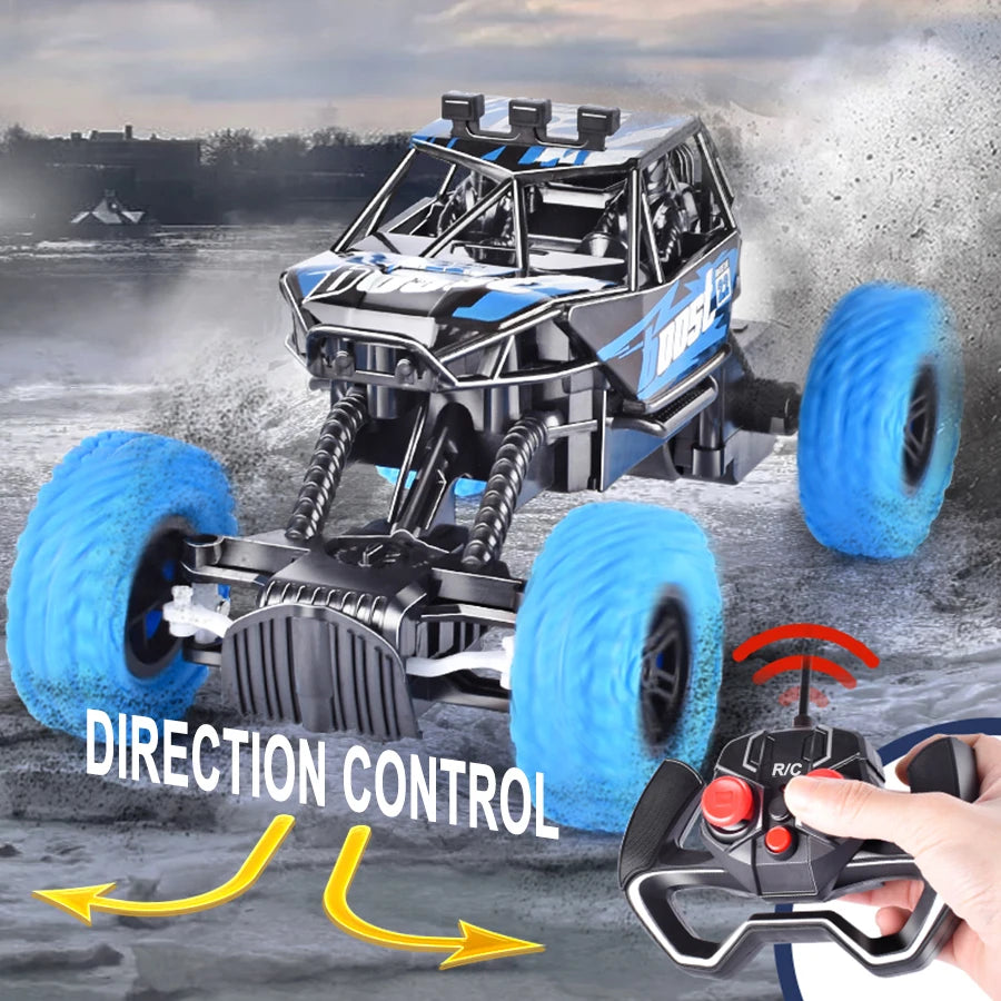 Remote Control Off-Road Car 🚙💡 Flashing Lights, Rubber Wheels – Perfect Christmas Gift for Kids 🎄