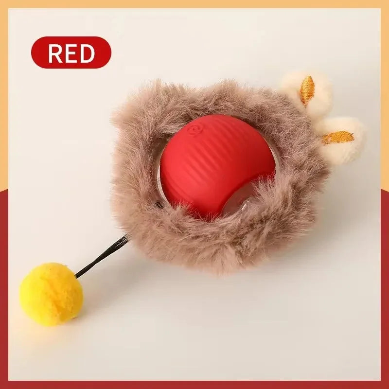 Smart Cat Toys Automatic Rolling Ball Fake Tail Rechargeable Electric Pet Interactive Toy Dog Cat Training Imitate Mouse Tail - Zecs shopping
