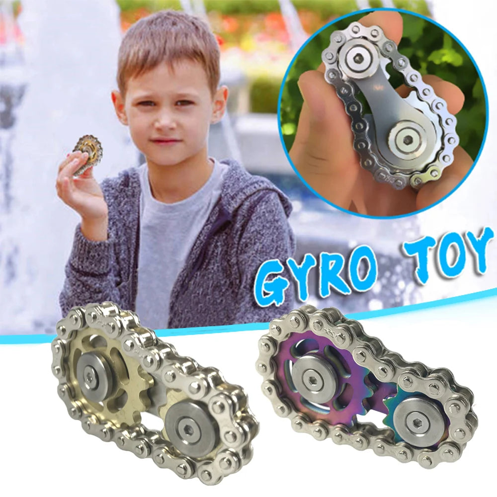 Sprockets Flywheel Spinner Metal EDC Gyro Toy for Roadbike Fans & Fun