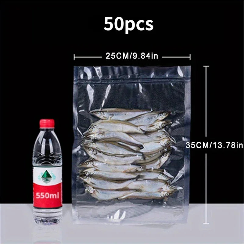 pcs Vacuum Sealer Bags Disposable Airtight Compression Bag Transparent Food Packaging Bag For MeatFruit And Vegetable