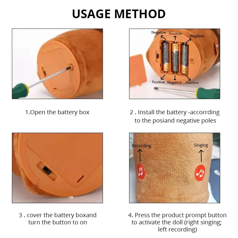 pc Dancing Cactus ToyRepeat Talking Song Speaker Wriggle Dancing Sing Talk Plushie Stuffed Interaction and Decoration