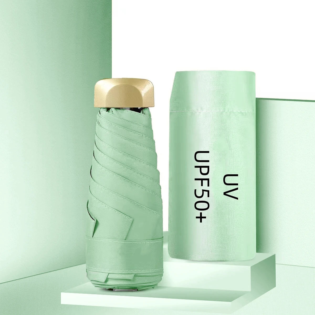 Mini Pocket Umbrella Small Sun Rain Umbrellas Vinyl Folding Umbrella UV Ultraviolet Protection Sun Shade Pocket Parasol Capsule