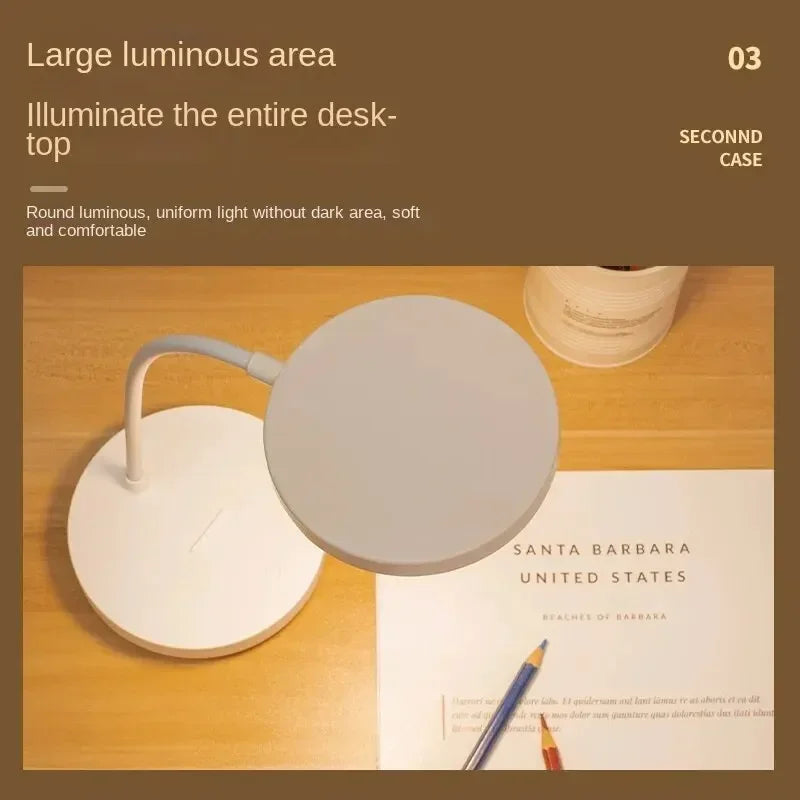 pc LED Desk Lamp With USB Charging Port Dimming Levels Touch Control White