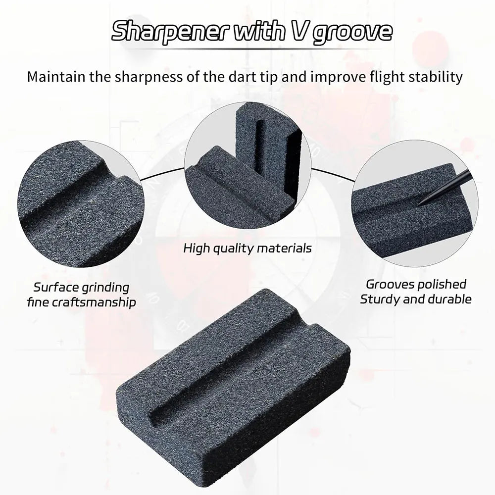 WEDARTER Sharpening Stone Mini V-Shape Sharpening Stone for Needle Darts Durable Dart Accessory