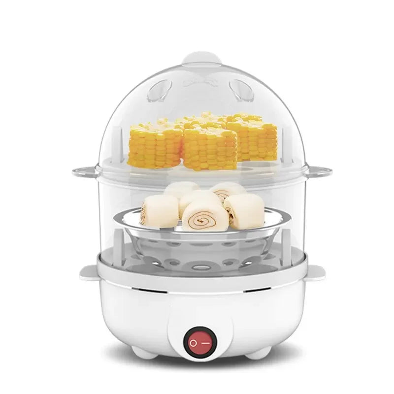 VV Multifunctional Electric Egg Boiler Double Layers Egg Cooker Mini Steamer Poacher Kitchen Cooking Breakfast Machine