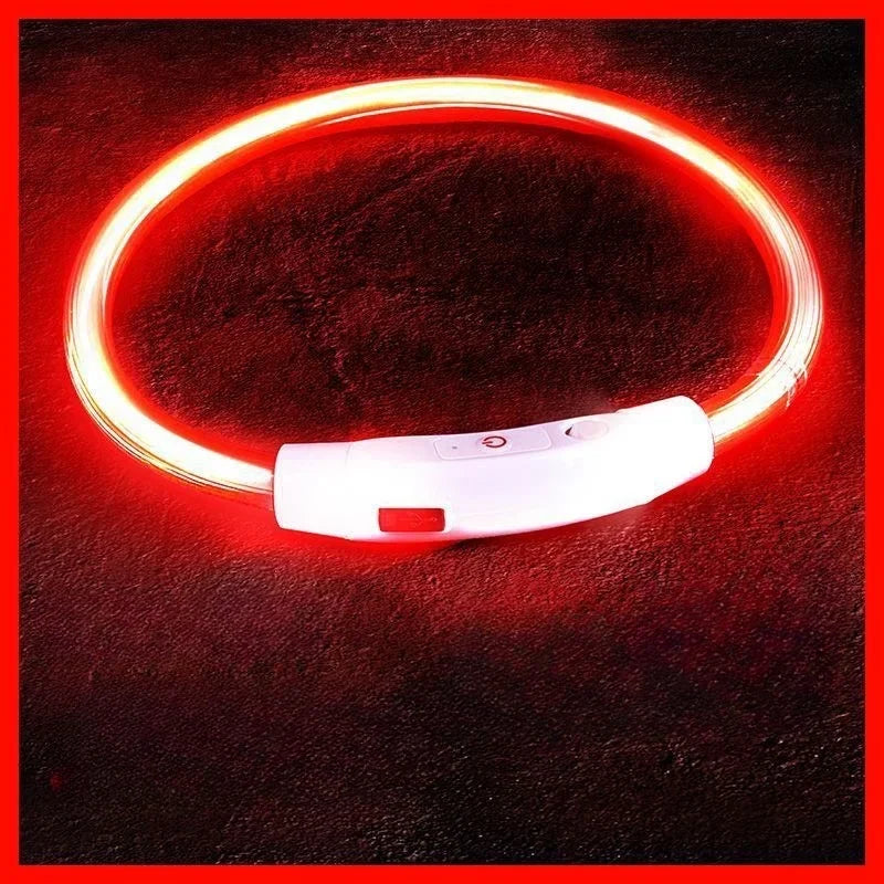 40/50/70cm Led dog collar USB rechargeable pet dog glow-in-the dark charging collar Luminous necklace collar safety night light - Zecs shopping