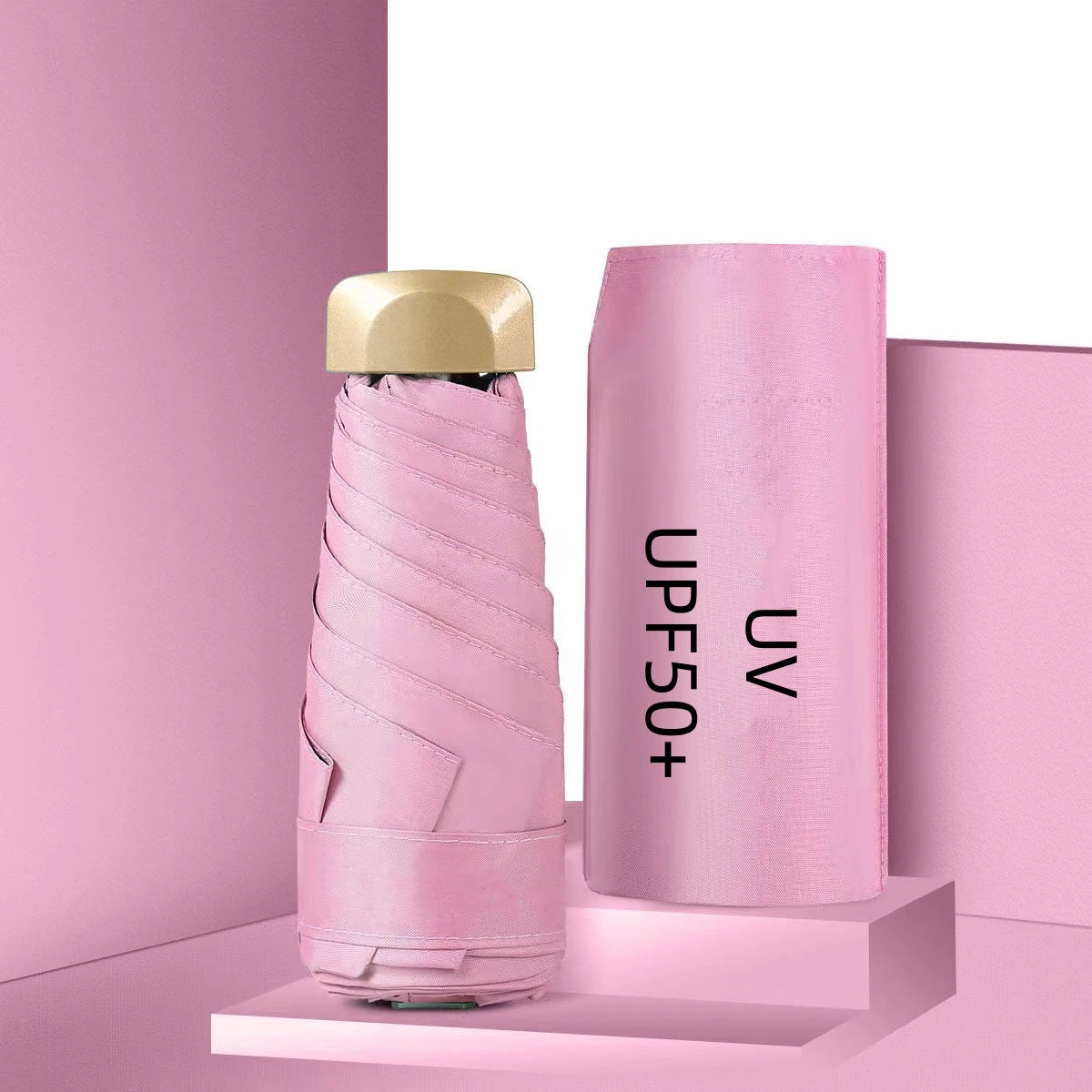 Mini Pocket Umbrella Small Sun Rain Umbrellas Vinyl Folding Umbrella UV Ultraviolet Protection Sun Shade Pocket Parasol Capsule