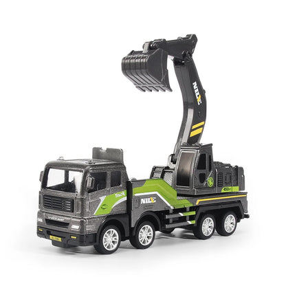 1:50 Construction Vehicle Toy Set – Bulldozer, Excavator, Crane &amp; Forklift Models
