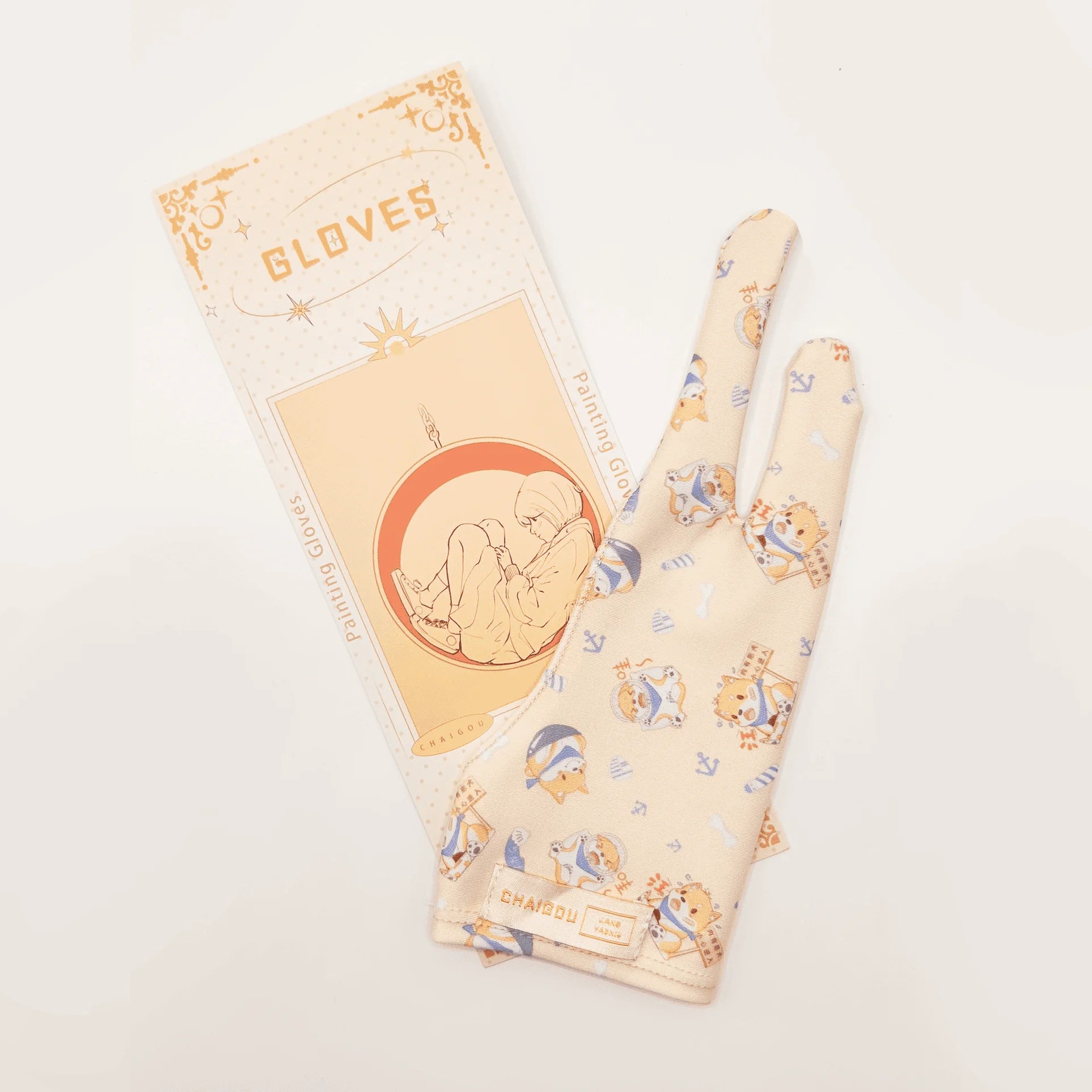 Cute Two-finger Glove for IpadGraphics Drawing Tablet HUION WACOMXP-PEN Sweat-proof Glove for sketching Paiting Art Student