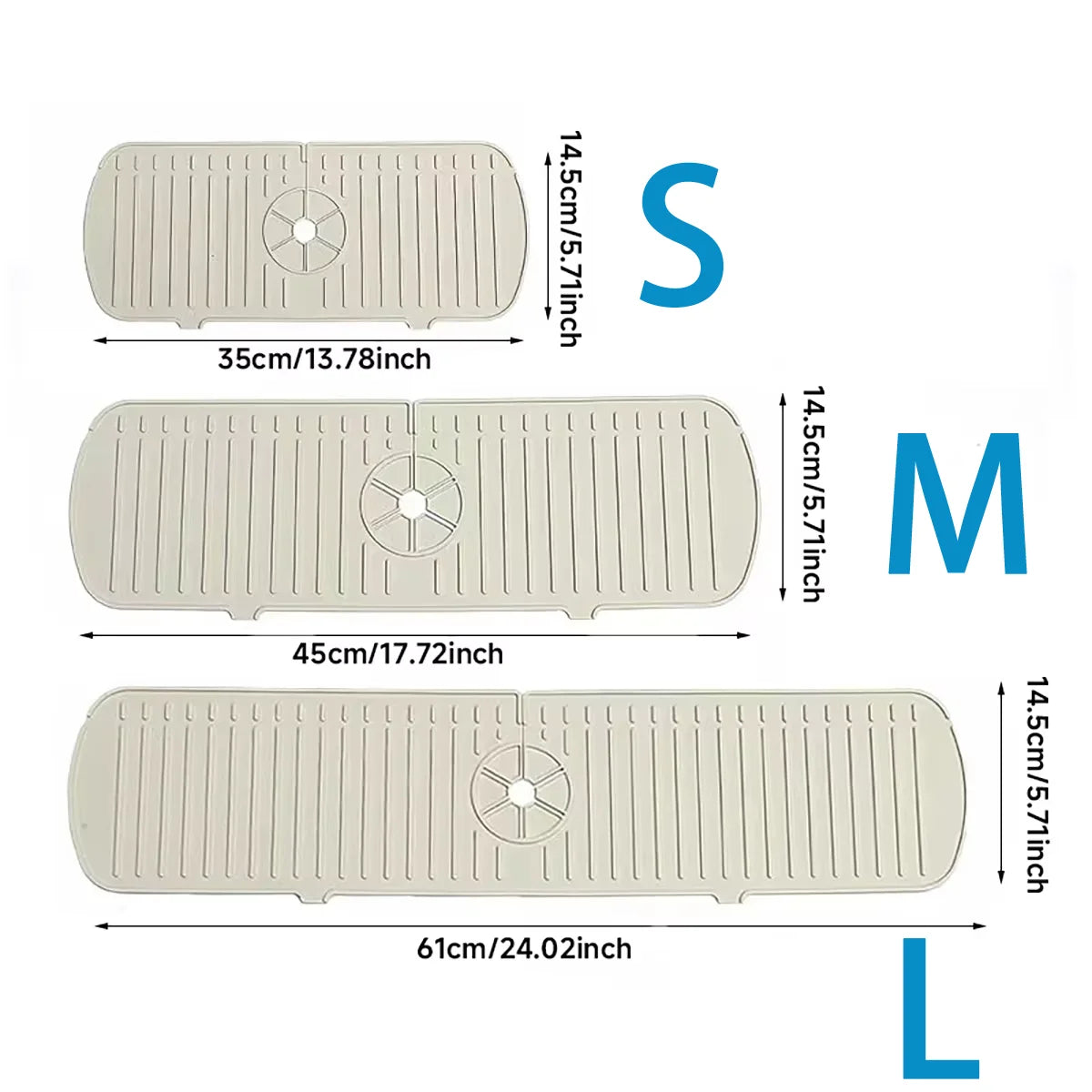 Vanity Kitchen Bathroom Faucet Splash Mat Silicone Drainage Mat Splash and Mildew Resistant Easy to Clean