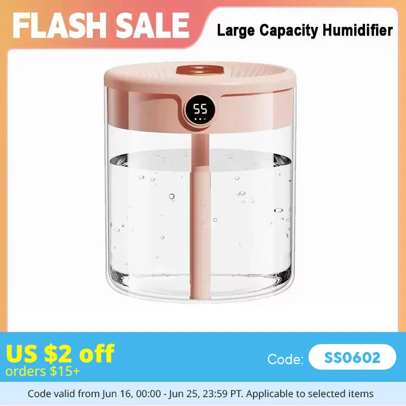 L Humidifier Household Small Large Capacity Mute Bedroom Usb Office Desktop Portable Student Two Port Spray Water Supplement