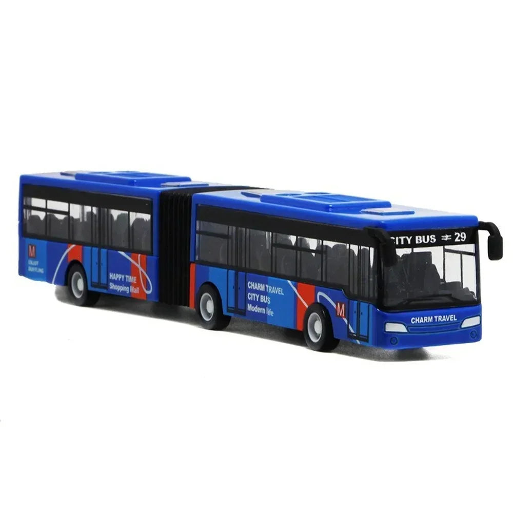1:64 Alloy City Bus Alloy City Bus Model 🚍 | Pull-Back Diecast Double-Decker Toy for Kids & Collectors Vehicles City Express Bus Double Buses Diecast Vehicles Toys Funny Pull Back Car Children Kids Gifts