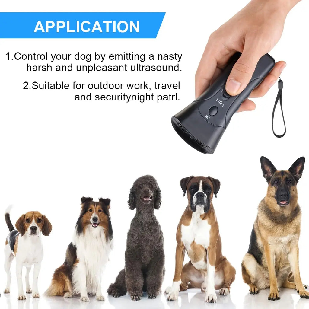 Pet Dog Repeller Anti Barking Stop Bark Training Device Trainer LED Ultrasonic Anti Barking Ultrasonic Without Battery - Zecs shopping