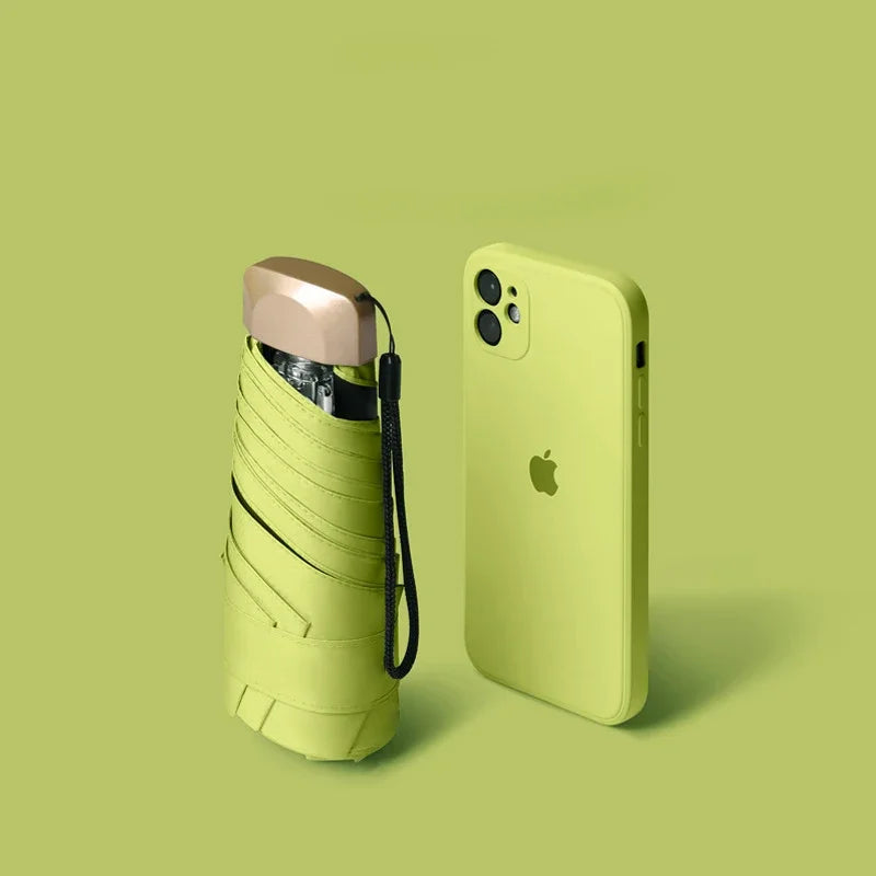 Pc Off Mini Sun Umbrella Pocket Rain Umbrella Vinyl Folding UV Ultraviolet Protection Sun Shade Pocket Parasol Capsule