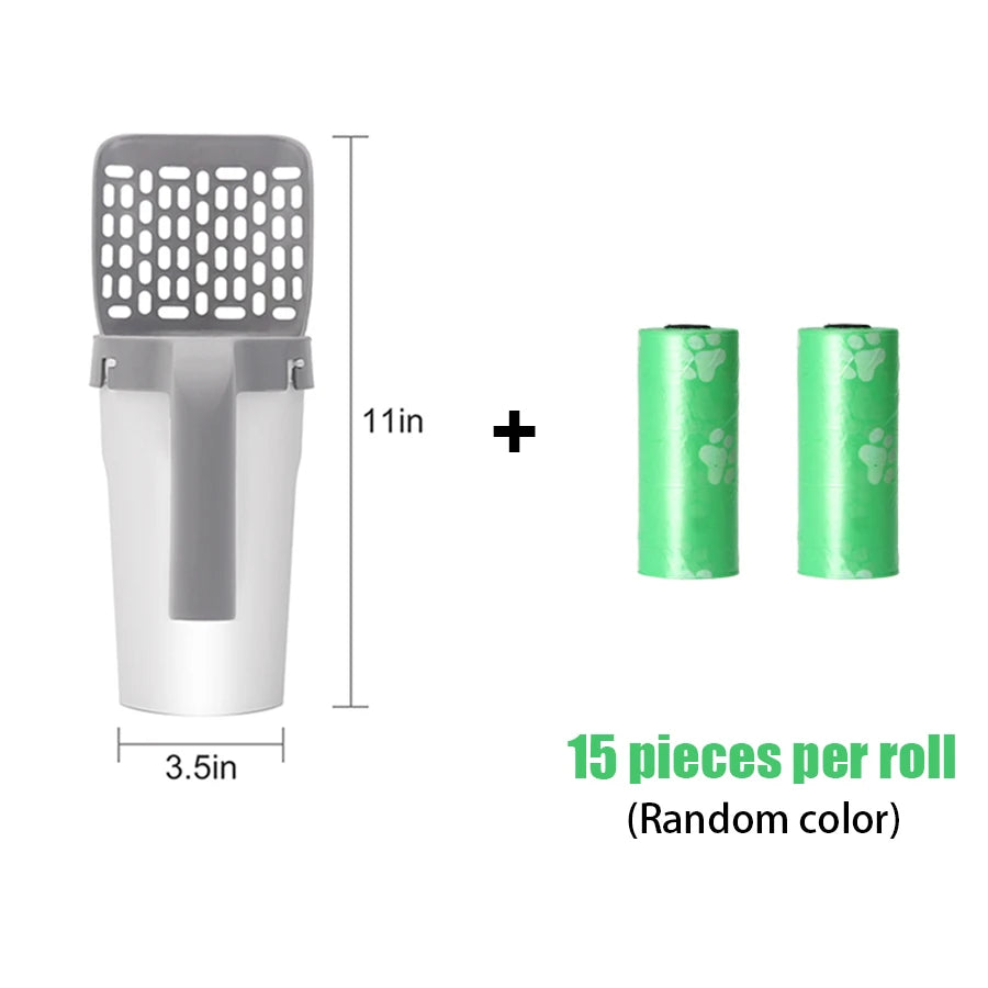 One piece cat litter scoop set, cat poop scoop set, pet toilet pick up, detachable and portable installation - Zecs shopping