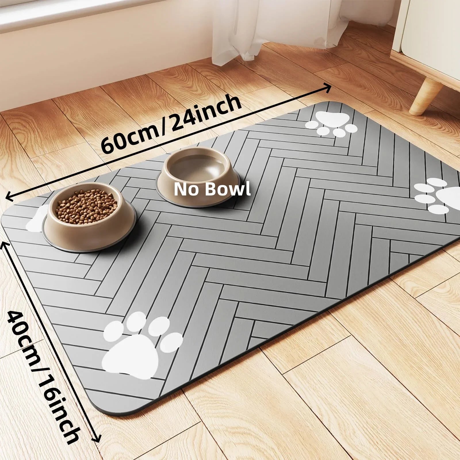 S（little kitten ）、M、L bsorbent Pet Feeding Mat, Waterproof Placemat for Dog & Cat Food & Water Bowls, Quick-Dry Rubber Backing - Zecs shopping