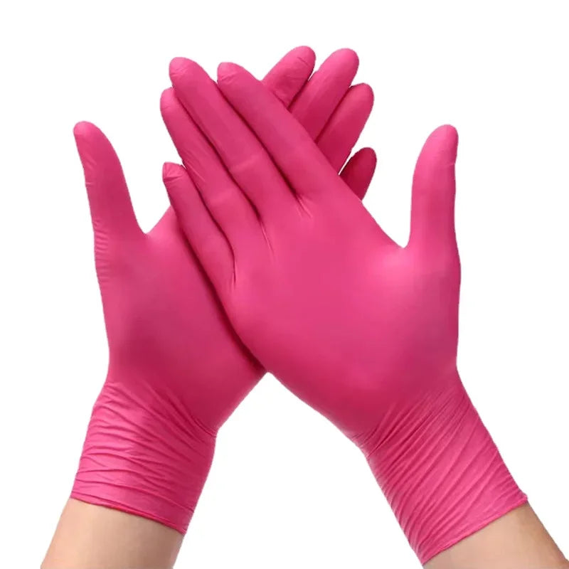 Pink Nitrile Disposable Gloves PCS Powder & Latex Free Gloves for Kitchen Cooking Household Beauty Petcare Hair Dye Gloves