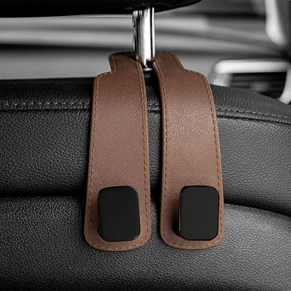 Universal Car Headrest Hooks – Seat Back Bag Hanger & Organizer Clips