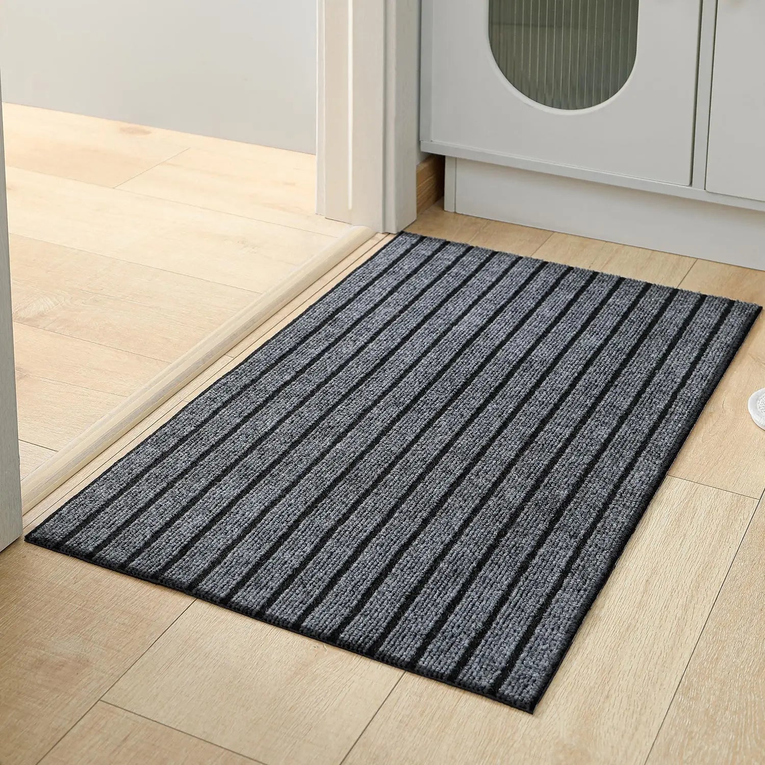 Modern Minimalist Square Floor Mat - Durable, Stain/Fade Resistant, Non-Slip Rubber Backing, Machine Washable for Indoor/Outdoor - Zecs shopping