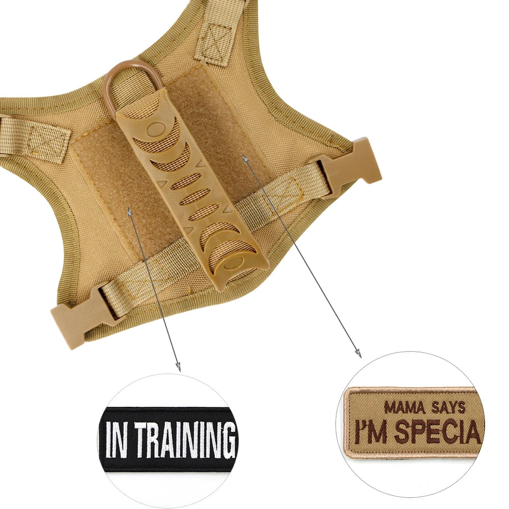 Tactical Puppy Harness Leash For Small Dogs Cats Adjustable Kitten Vest For Military Service Dog Working Training Walking - Zecs shopping