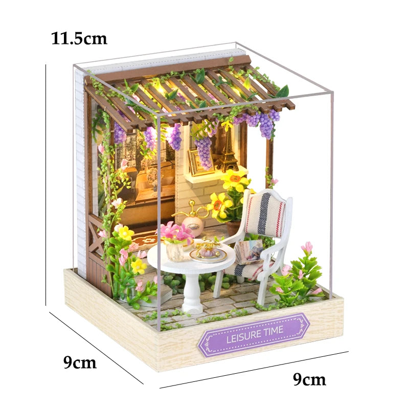 Wooden Miniature Doll House Diy Small House Kit Making Room Toys D Puzzle Assembly Building Model Toys For Birthday Gifts Fun Gift for Kids & Family