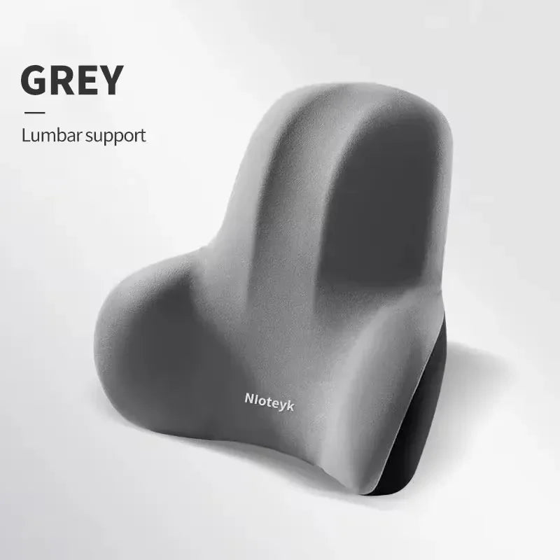 Memory Foam Car Neck & Lumbar Pillow Breathable Headrest & Back Support