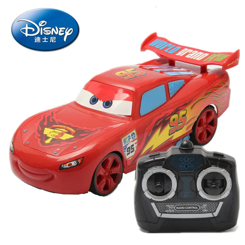 Anime Pixar Cars Electric Toy Car Lightning Mcqueen Spider Man Four Channel Remote Control Car Model Toys For Children Gift