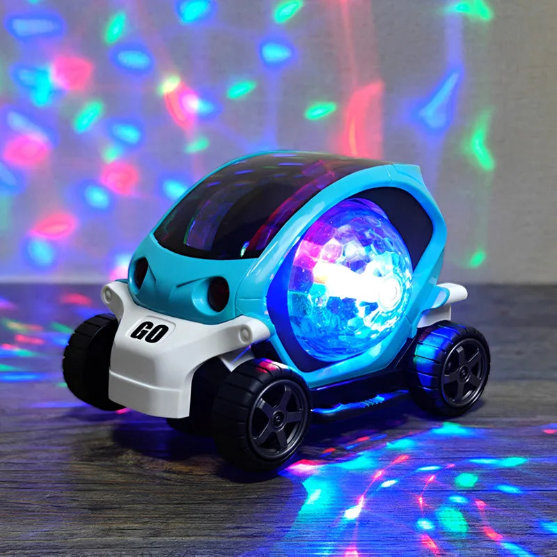Electric Toy Car Flashing Lights Music & Rotation for Kids