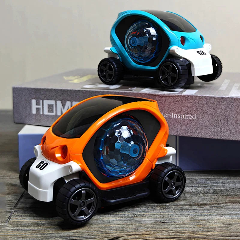 Electric Toy Car Flashing Lights Music & Rotation for Kids
