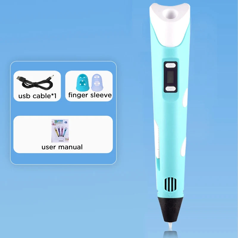 D Pen Drawing Printing Pen With LCD Screen Compatible PLA Filament Toys Safe Paiting for Children DIY Christmas Birthday Gift