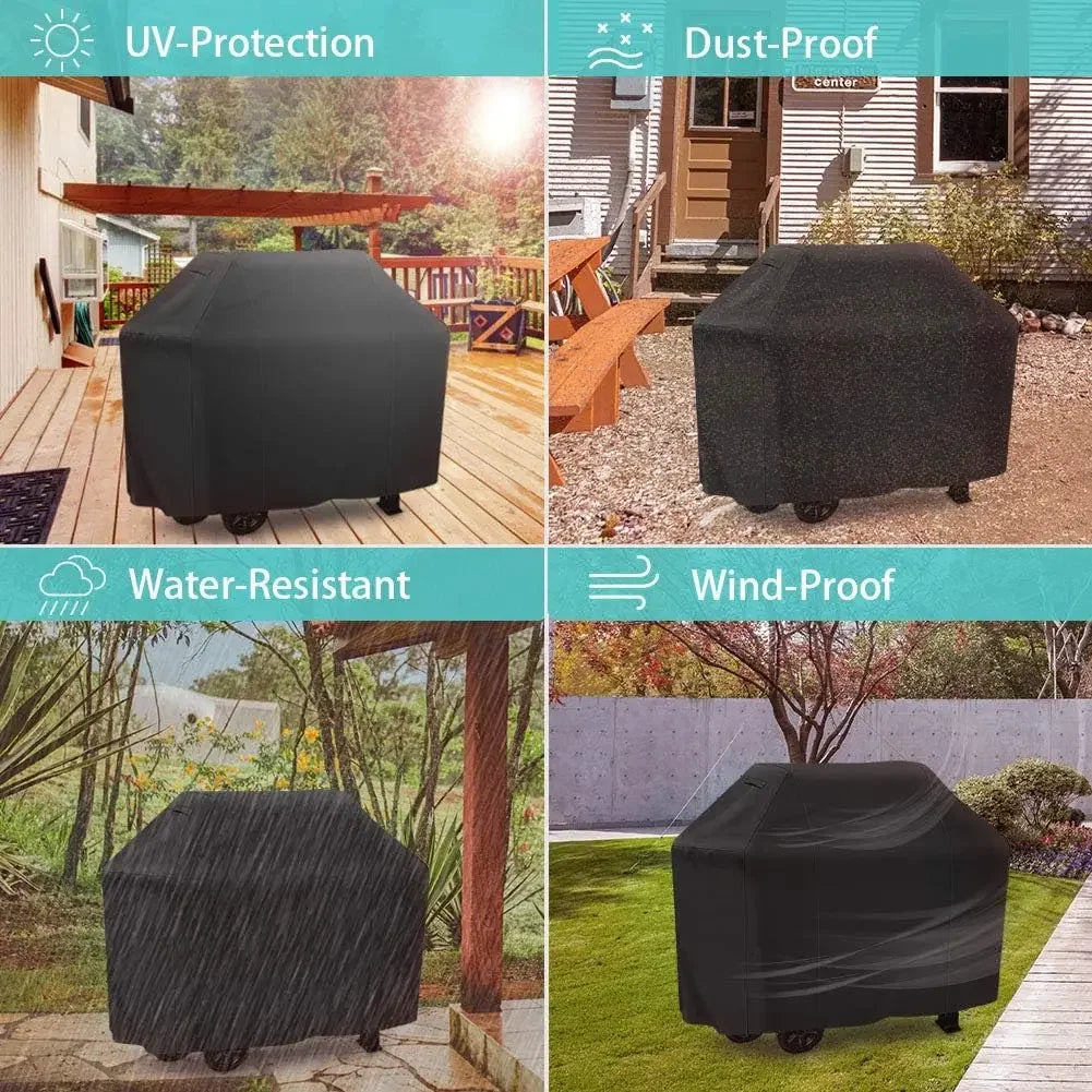 BBQ Grill Barbeque Cover Anti-Dust Waterproof Weber Heavy Duty Charbroil BBQ Cover Outdoor Rain Protective Barbecue Cover - Zecs shopping