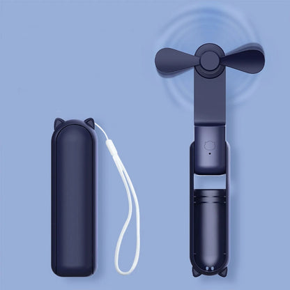 Portable Mini Handheld Fan – USB Rechargeable Folding Cooling Fan with Power Bank
