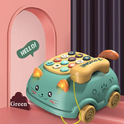 3-in-1 Baby Musical Phone Toy – Interactive Learning Cat Telephone for Toddlers