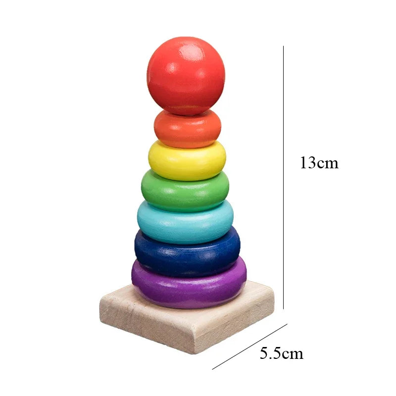 Baby Educational Toy Montessori Wooden D Toys Childhood Learning Kids Baby Colorful Wooden Blocks For Children Christmas Gift
